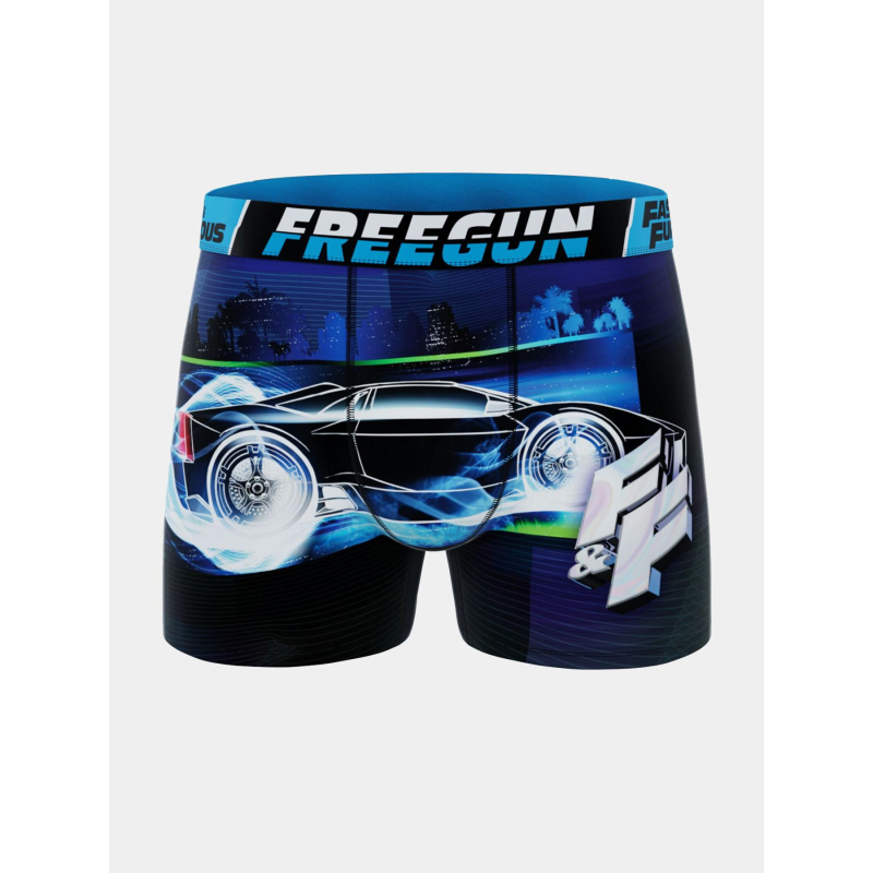 Boxer en microfibre fast and furious bleu homme - Freegun