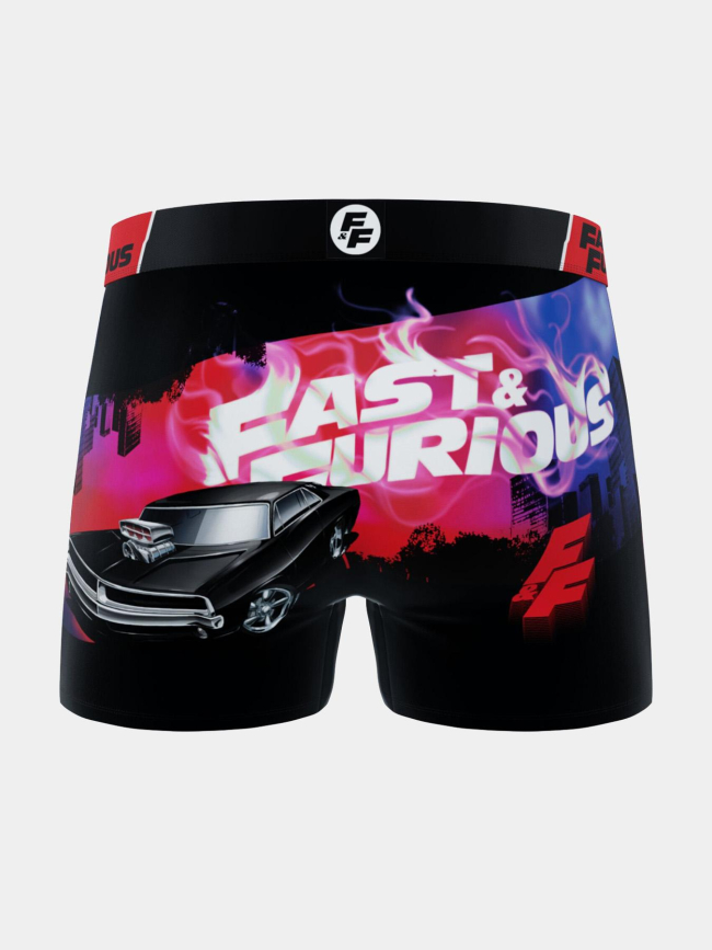 Boxer en microfibre fast and furious noir et rouge homme - Freegun