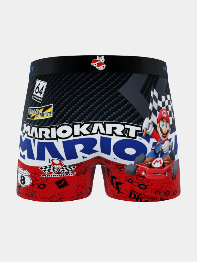 Boxer en microfibre mario kart rouge et bleu homme - Freegun