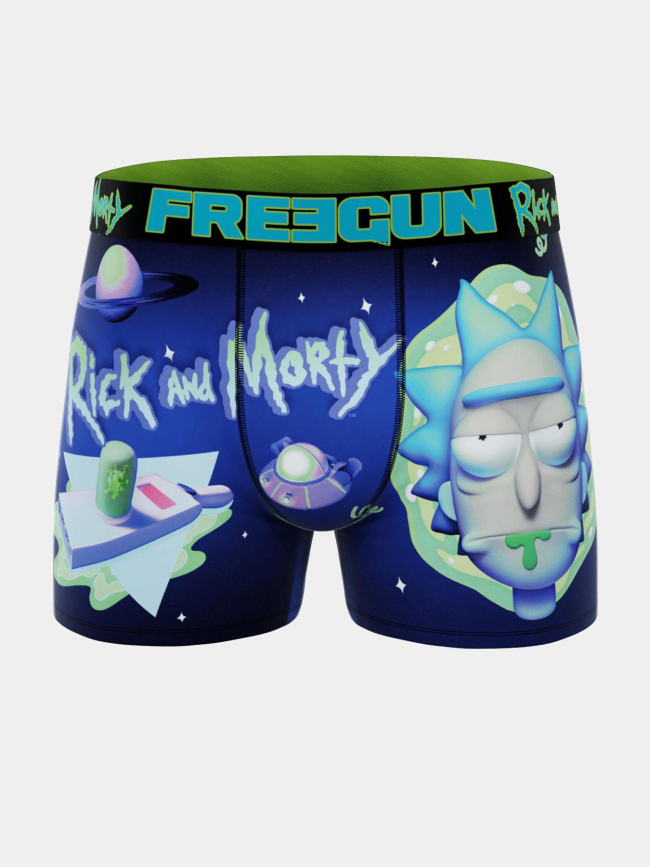 Boxer en microfibre rick et morty bleu homme - Freegun