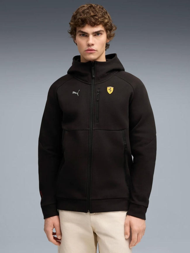 Sweat à capuche zippé pumatech ferrari noir homme - Puma