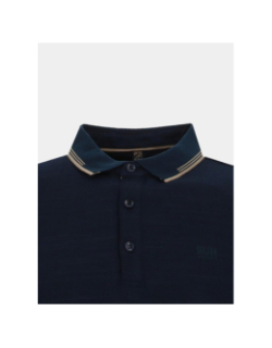 Polo à manches longues basick bleu marine homme - Sun Valley