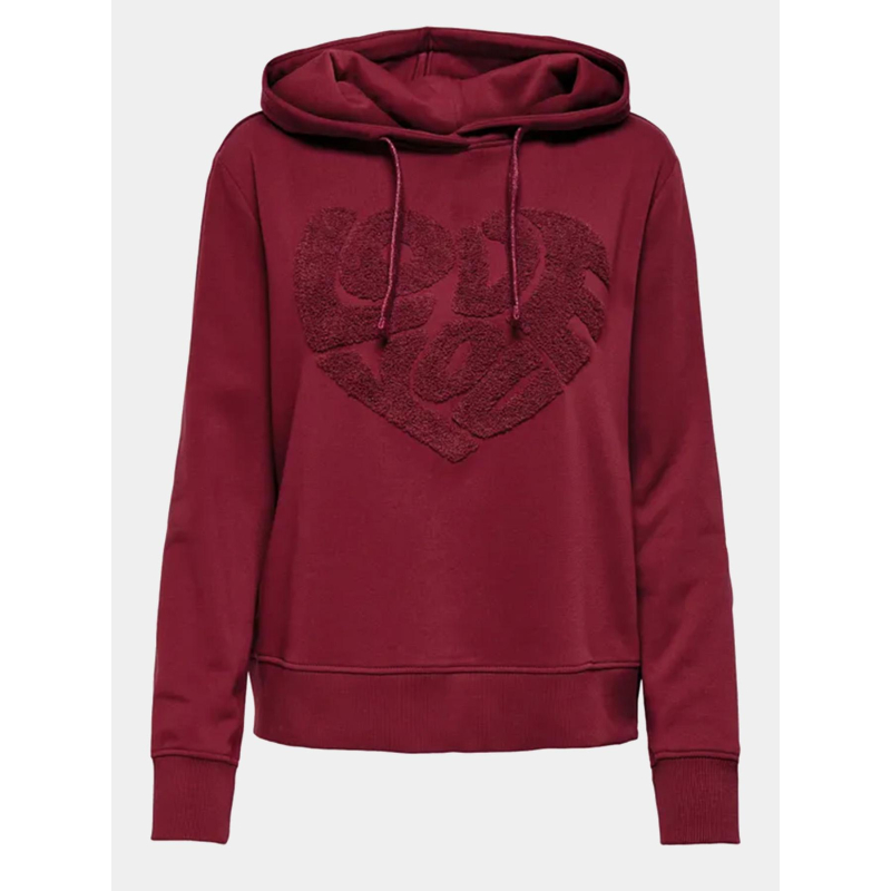 Sweat à capuche onllyna bordeaux femme - Only