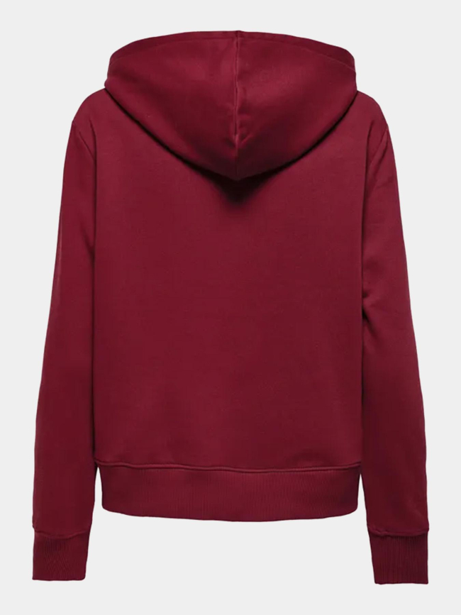 Sweat à capuche onllyna bordeaux femme - Only