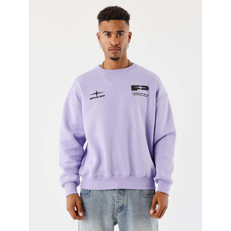 Sweat à col rond life is a game violet homme - Project X Paris