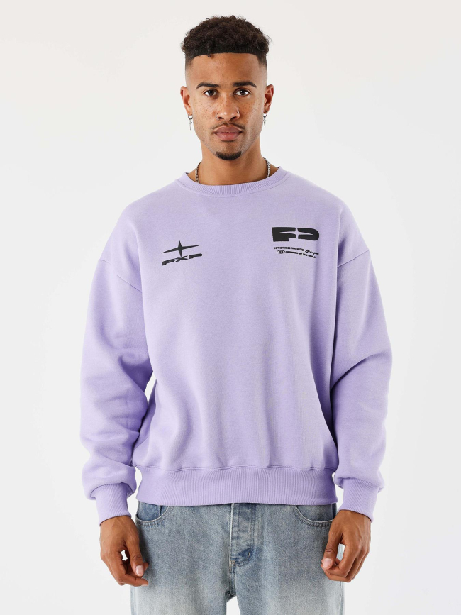 Sweat à col rond life is a game violet homme - Project X Paris