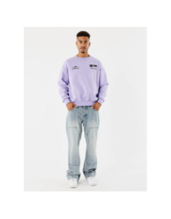 Sweat à col rond life is a game violet homme - Project X Paris