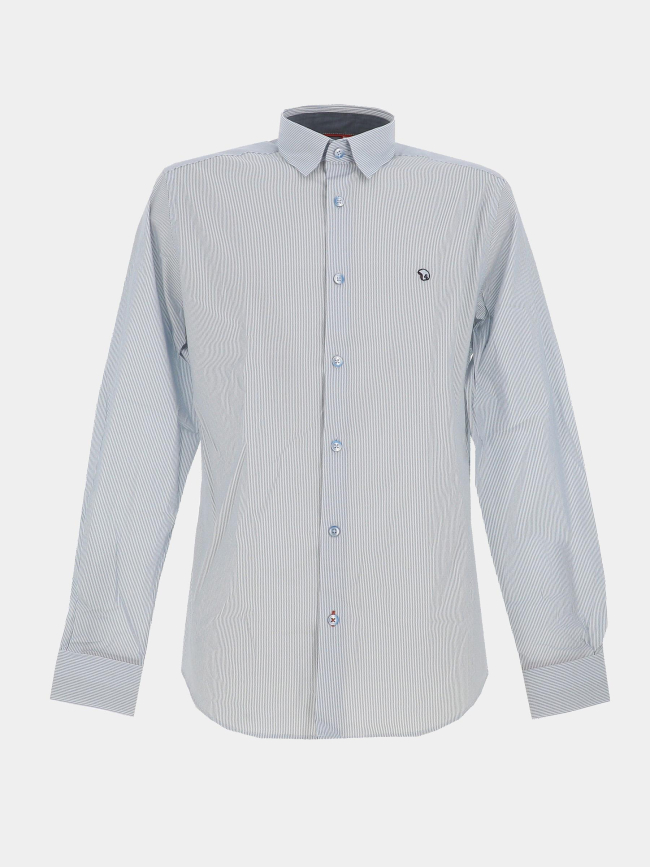 Chemise signature rayé à manches longues laly blanc homme - Benson & Cherry