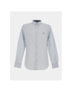 Chemise signature rayé à manches longues laly blanc homme - Benson & Cherry