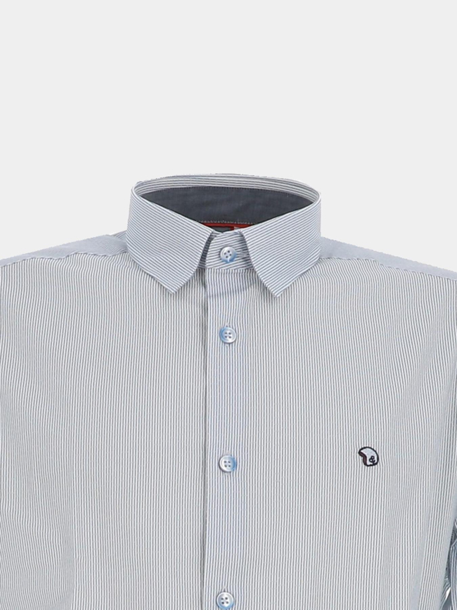 Chemise signature rayé à manches longues laly blanc homme - Benson & Cherry