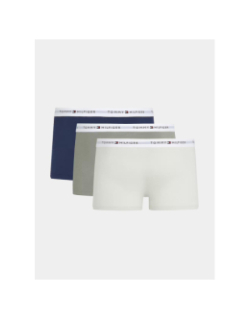 Pack de 3 boxers en coton kaki beige et bleu homme - Tommy Hilfiger