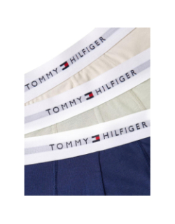 Pack de 3 boxers en coton kaki beige et bleu homme - Tommy Hilfiger