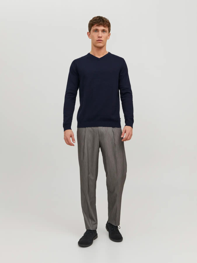 Pull fin jjebasic bleu marine homme - Jack & Jones