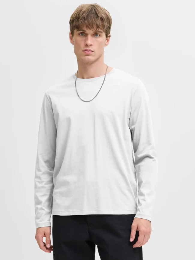 T-shirt à manches longues jjeorganic blanc homme - Jack & Jones