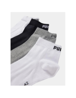 Pack de 6 paires de chaussettes quarter noir gris blanc adulte - Puma