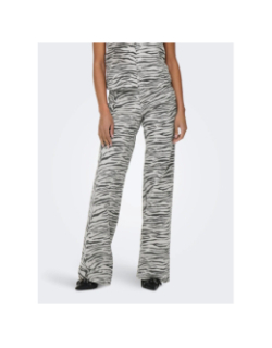 Jean zébré taille haute wide leg fit onlhope gris femme - Only