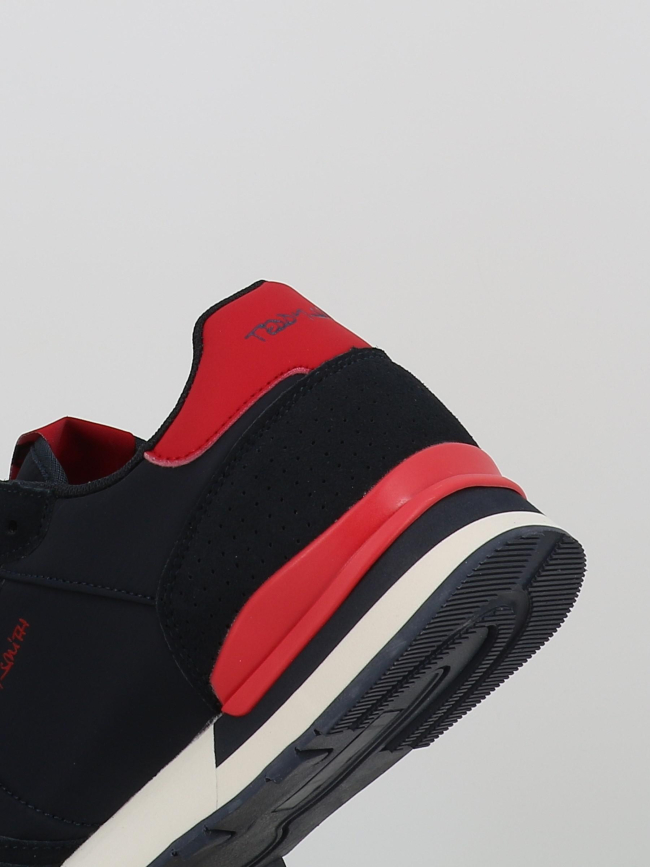 Baskets basses bleu marine et rouge homme - Teddy Smith