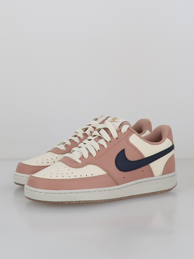 Baskets court vision lo rose et beige femme - Nike