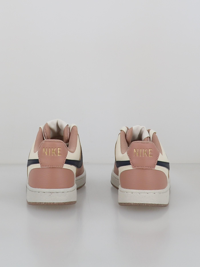 Baskets court vision lo rose et beige femme - Nike