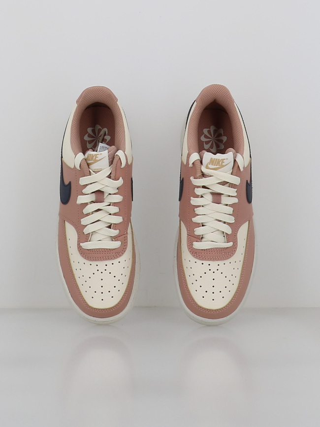 Baskets court vision lo rose et beige femme - Nike