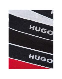 Pack de 3 strings rouge blanc et noir femme - Hugo