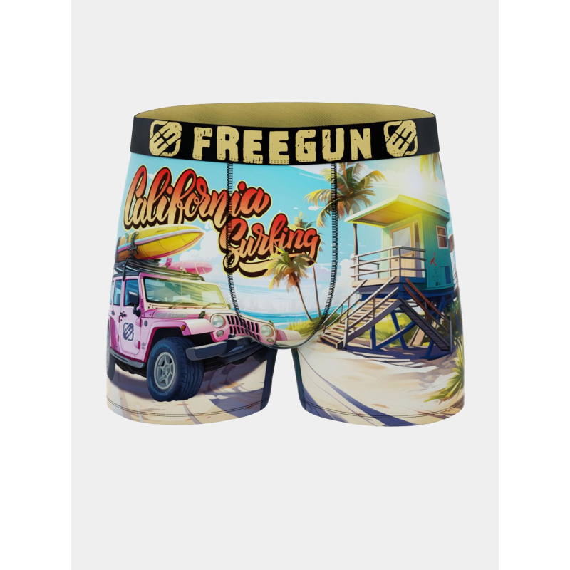Boxer en microfibre california multicolore homme - Freegun