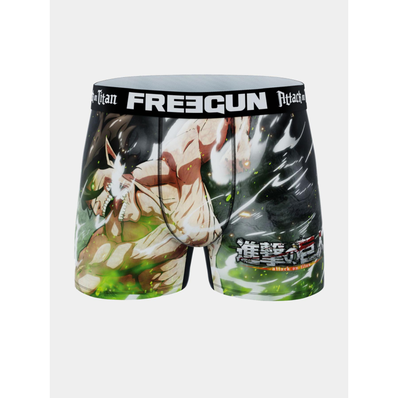 Boxer en microfibre aot eren vert et noir homme - Freegun