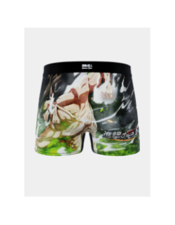 Boxer en microfibre aot eren vert et noir homme - Freegun
