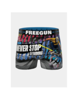 Boxer en microfibre skate bleu homme - Freegun