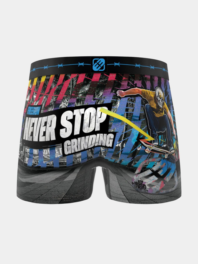 Boxer en microfibre skate bleu homme - Freegun