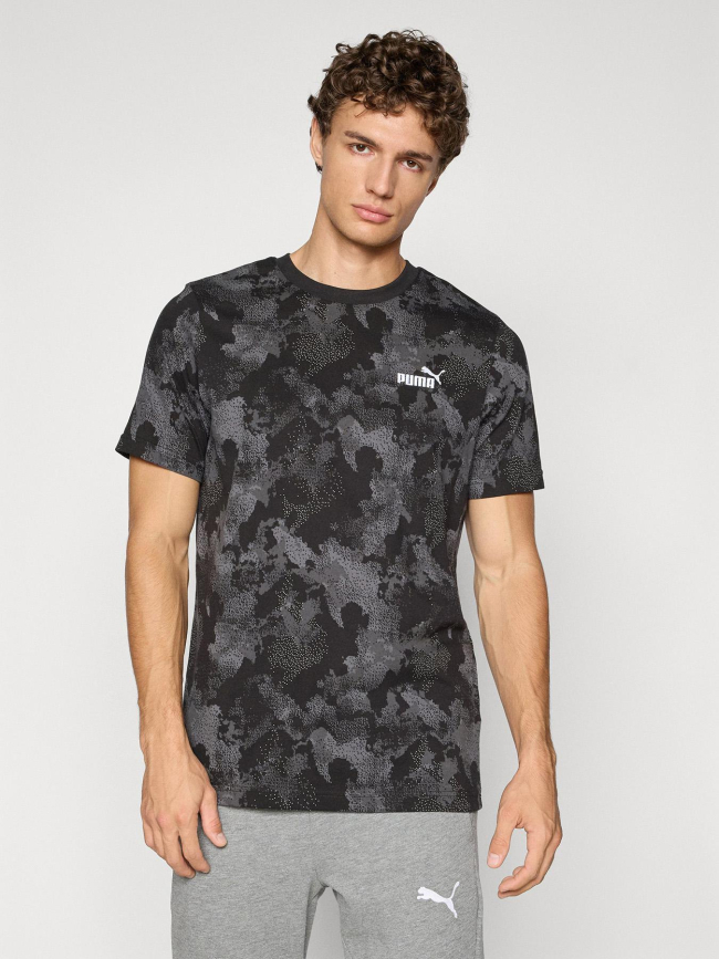 T-shirt essential camo noir gris homme - Puma