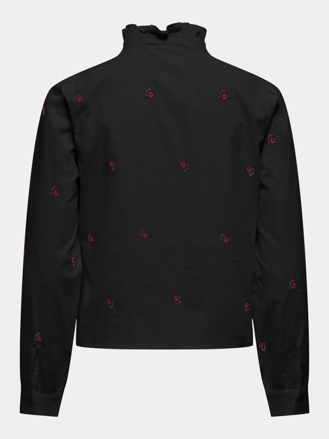 Chemise brodée fleurs camille noir femme - Only