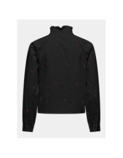 Chemise brodée fleurs camille noir femme - Only