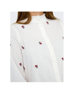 Chemise brodée fleurs camille blanc femme - Only