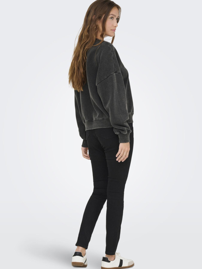 Sweat linda amour léopard noir femme - Only