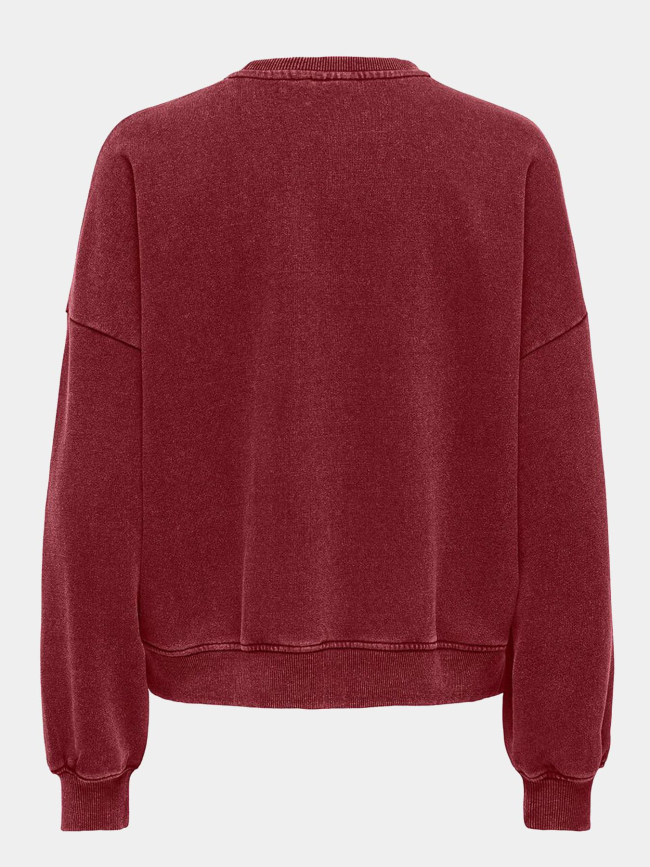 Sweat linda amour léopard bordeaux femme - Only