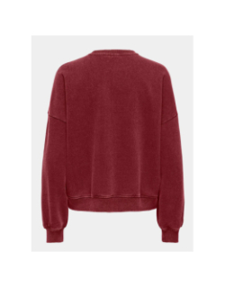 Sweat linda amour léopard bordeaux femme - Only