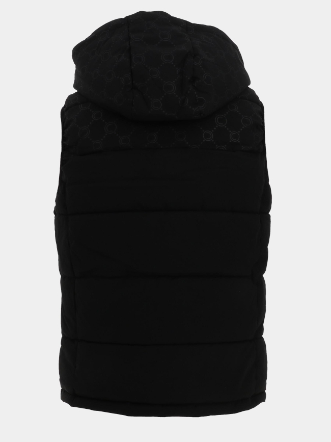 Doudoune sans manches à capuche logotée noir homme - Chabrand