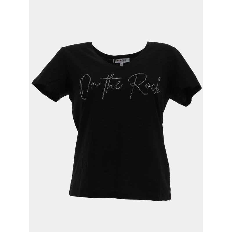 T-shirt à strass dlucas noir femme - Morgan