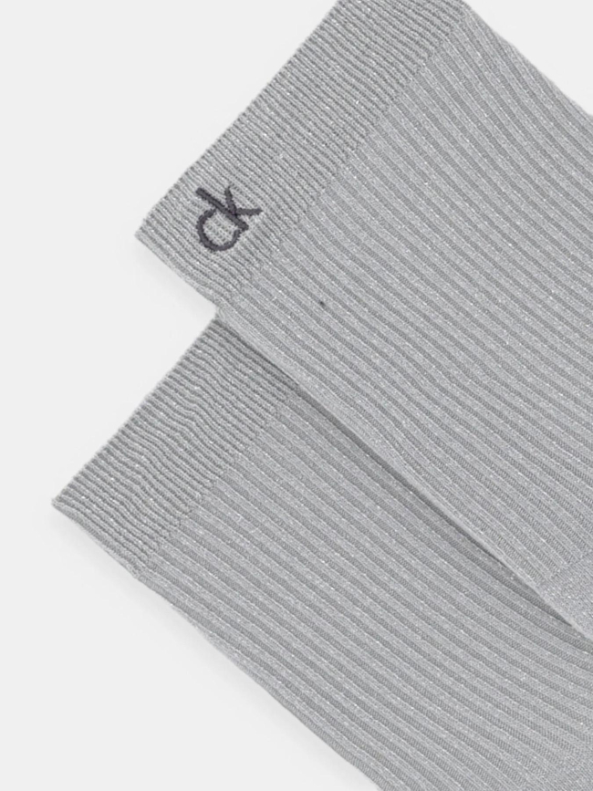 Paire de chaussette basse brillante gris femme - Calvin Klein