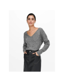 Pull à col v elanora gris femme - JDY