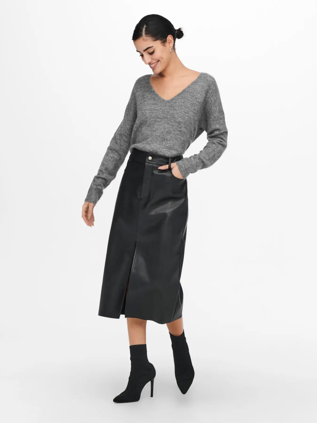 Pull à col v elanora gris femme - JDY