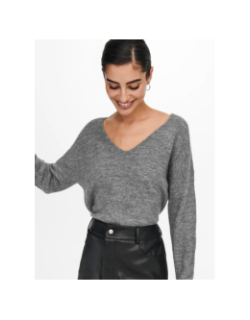 Pull à col v elanora gris femme - JDY
