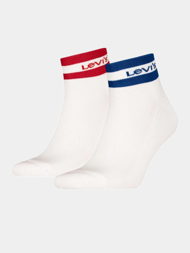 Pack de 2 paires de chaussettes basses sport stripe blanc - Levi's