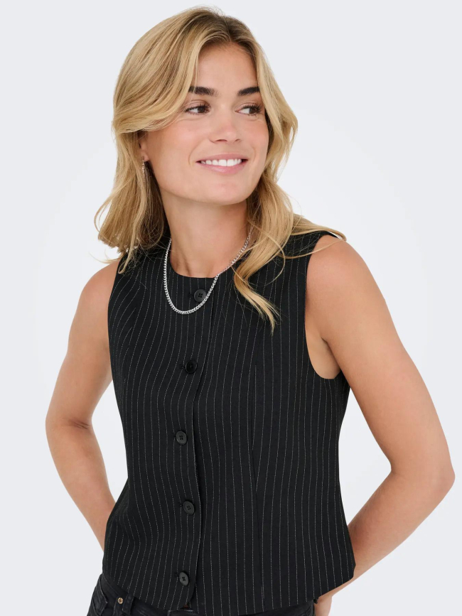 Gilet sans manches à rayures onlmalena noir femme - Only