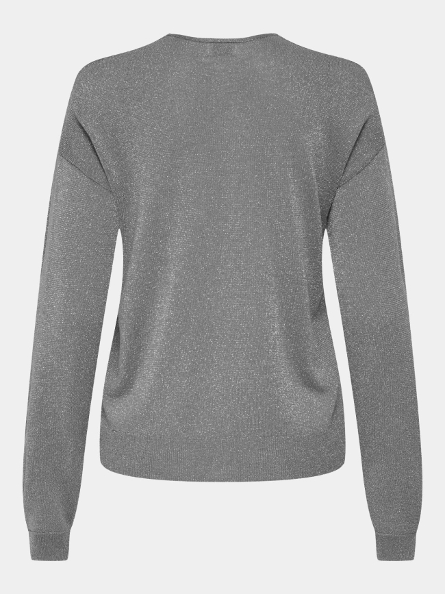 Pull fin brillant à col en v jdybodilla argenté femme - JDY