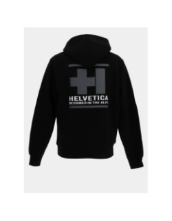 Sweat à capuche parton noir homme - Helvetica