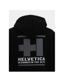 Sweat à capuche parton noir homme - Helvetica
