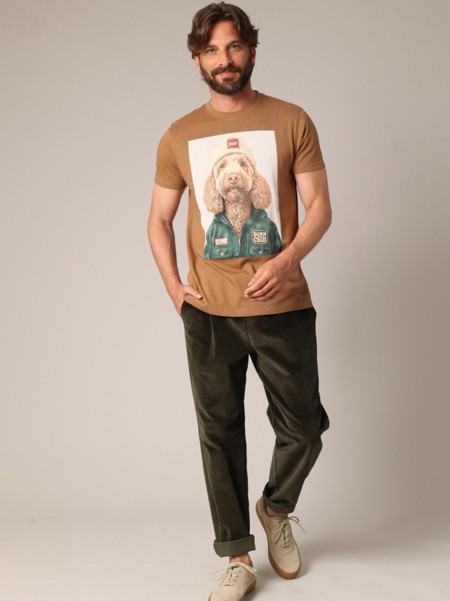 T-shirt à manches courtes cabo marron homme - Deeluxe