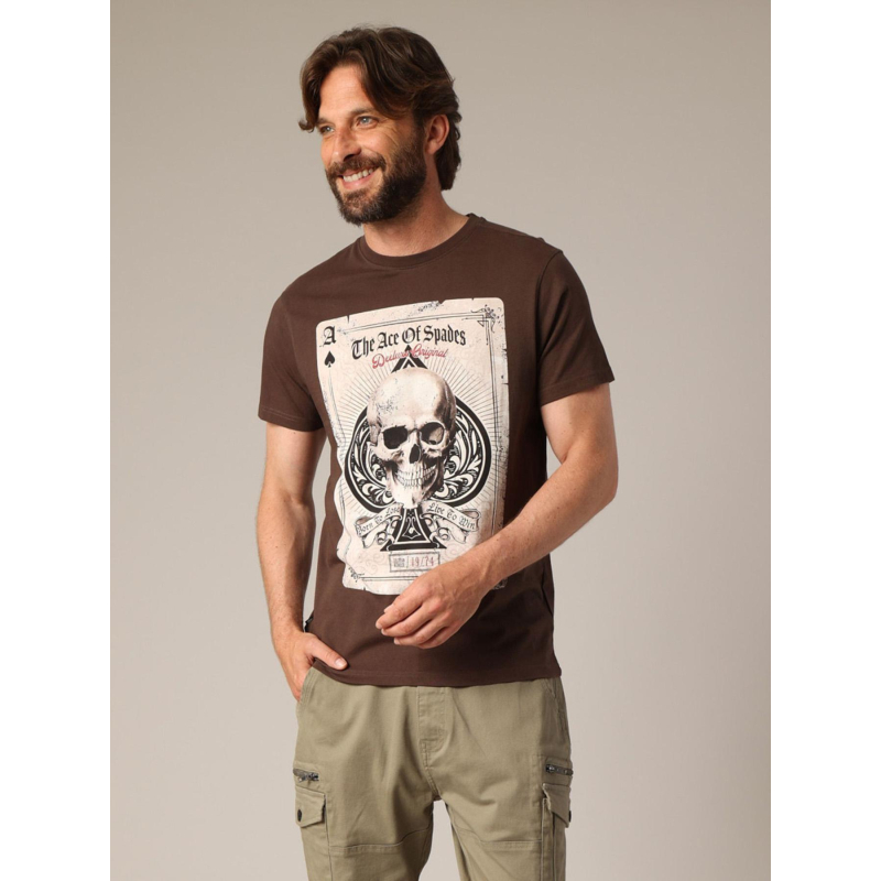 T-shirt à manches courtes ace marron foncé homme - Deeluxe